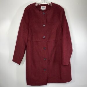 Old Navy Burgundy Button Up Pea Coat NWT 1X